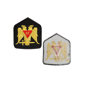 32nd Degree Masonic Regalia Eagle Patch Machine Embroidered Iron on Emblem 3x2.5 Inches Badge for Masonic Hats Aprons Bags - Product Image 2
