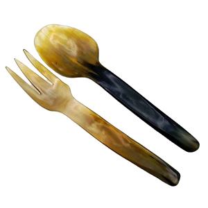 Ensemble cuillère et fourchette en corne de buffle, fabricant, design élégant, ensemble de couverts en corne, exportateur d'Inde par Lodi Impex - Product Image 1