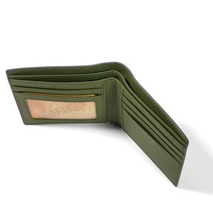 [Bonne affaire] Top qualité fait à la main Castello Saffiano cuir hommes Bi-fold Billfold carte d'identité portefeuille Passcase marine vert gris noir - Product Image 4