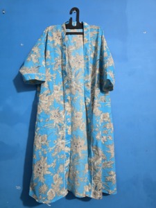 Elegante Kimono de Dormir con Estampado Floral para Mujer, Traje de Noche para Damas de Honor, Vestido Indio - Túnicas Estampadas 100% Algodón Orgánico para Verano - Product Image 4