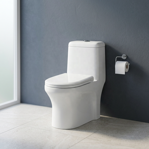 WC monobloc en céramique de luxe moderne, nouveau design, à siphon, qualité export pour salle de bain d'hôtel - Product Image 4