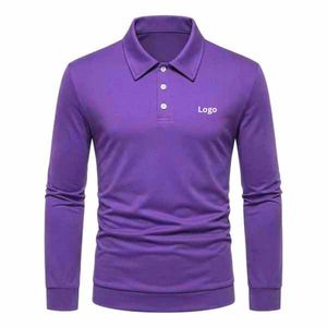 Camiseta Polo de Manga Larga para Hombre, 100% Algodón de Alta Calidad, Tejido de Punto, Transpirable, de Secado Rápido, con Botones, Diseño Personalizado - Product Image 4