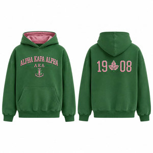 Sudadera Oversize AKA Rosa y Verde para Hermandades, Ropa Cómoda con Estilo Griego - Product Image 4