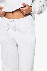Pantalones deportivos anchos de cintura alta para mujer, color gris ceniza, corte holgado, pierna recta, estilo casual, venta al por mayor - Product Image 4