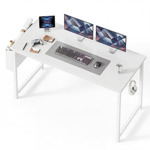 Scrivania da Gaming 55 Pollici, Tavolo per Computer da Casa e Ufficio con Borsa Portaoggetti e Gancio, Struttura in Metallo Impermeabile, Design Moderno e Semplice - Product Image 1