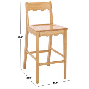 Modern Solid Wood Counter <b>Stool</b> | Rubber Wood Bar <b>Stool</b> Customize - Product Image 6