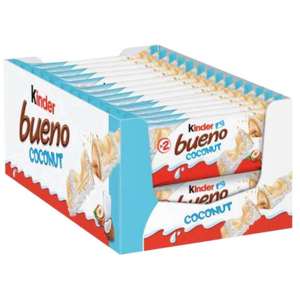 2026 Kinderr Bueno <b>Coconut</b> Chocolate 39g Crispy Wafer Bar with <b>Coconut</b> Cream Filling Premium Imported Sweet Snack Treat - Product Image 1