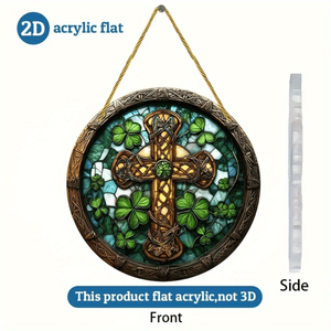 CIFbuy Cross Clover Suncatcher Window Wall Decor Colorful Acrylic <b>Rainbow</b> <b>Light</b> Catcher Hanging Crystal Decor Suncatchers - Product Image 3