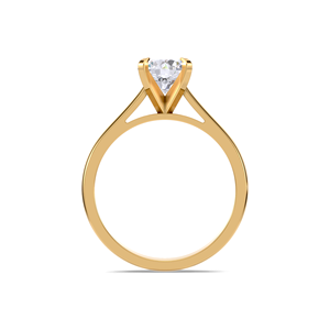 Anillo de compromiso solitario con diamante redondo brillante de 1.00 quilates en oro amarillo, blanco y rosa de 18 quilates. - Product Image 4