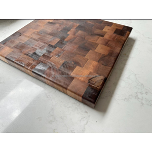 Tabla de cortar de madera de mango rústica hecha a mano, estilo rústico, para verduras, frutas, pan, de acacia, pino, abedul, bandeja, tabla de servir - Product Image 6