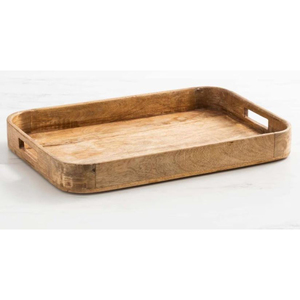 Handcrafted <b>Rustic</b> Solid Wood Serving Tray with Natural Bark Edge Premium Live Edge Wooden Platter <b>Set</b> For Home Decor Coffee - Product Image 3