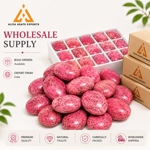 หินทูลไลต์ธรรมชาติขนาดใหญ่ หินแกะสลักสีชมพู คริสตัลพลอย หินพกพา ALIZA AGATE EXPORTS ของขวัญงานฝีมือพื้นบ้าน สำหรับการทำสมาธิ - Product Image 4