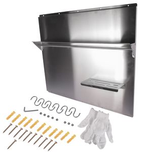 36 X 30.7 Inch Stainless Steel Range Hood Wall Shield Rectangle Backsplash <b>Storage</b> Shelf for Range Hood <b>Kitchen</b> <b>Storage</b> Solution - Product Image 1