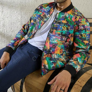 Chaqueta Ligera Estampada, Ropa de Calle Moderna, con Cierre, Resistente al Viento, para Actividades Casuales al Aire Libre - Product Image 4