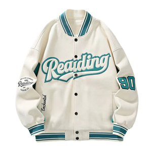 <b>Men's</b> Classic Letterman Varsity <b>Jacket</b> Winter Front Premium Fabric Waterproof Breathable Eco-Friendly Button Closure Casual - Product Image 1