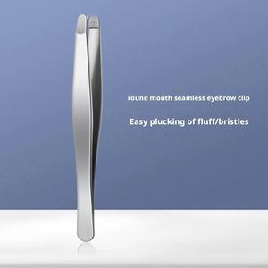Pince à épiler inclinée en acier inoxydable pour sourcils et poils du visage, outil de maquillage professionnel de sécurité à pointe arrondie pour une épilation précise du visage - Product Image 4
