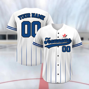 Camiseta de Béisbol a Rayas con Estampado Personalizado, Unisex, para Adultos, Manga Corta, Nombre y Número del Equipo Personalizados, Transpirable, Estampado por Transferencia de Calor - Product Image 4