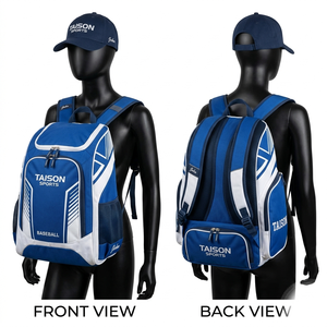 Premium 900D Polyester 420 GSM Olive Green Grey Panel Baseball <b>Bag</b> Custom Embroidery Print Logo - Product Image 4