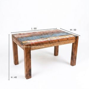 Durable Wood <b>Rustic</b> <b>Coffee</b> <b>Table</b> Knockdown Handcrafted Minimalist Vintage Industrial Living Room Furniture Reclaimed Boat Wood - Product Image 1