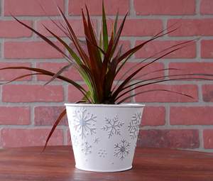 Jardinière en fer ou seau en métal galvanisé Marry Christmas pour la décoration de Noël - Product Image 3