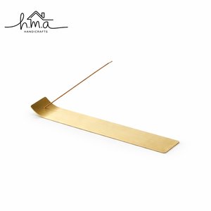 Long Brass Incense Holder Channel Tray with Curved End <b>Stick</b> Stand Minimalist Ash Catcher Modern Home Fragrance Meditation Decor - Product Image 3
