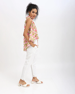 Top col en V imprimé floral pour femmes Top col en V imprimé floral - Product Image 3