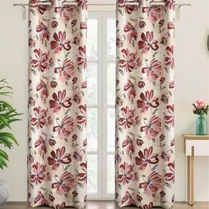 Cortina de Puerta de Algodón 100% Tela Suave, Filtra la Luz, Diseños Florales/Estampados para Decoración del Hogar, Dormitorio, Cocina y Sala de Estar - Product Image 5