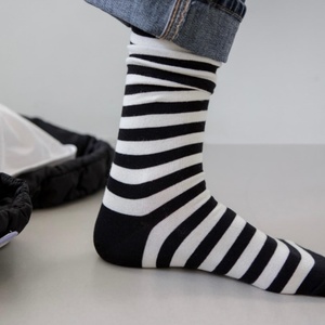BNSB Sports Custom Design Striped Crew <b>Socks</b> Men's Cotton Knitted Breathable Daily Wear Autumn Regular Style - Product Image 4