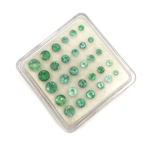 Lote de piedras preciosas sueltas de esmeralda zambiana natural, corte redondo, 1.50-5 mm, esmeralda zambiana para la fabricación de joyas - Product Image 5