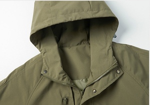 Custom Company Windproof Eco-Friendly Hiking Coat AOutdoor Waterproof <b>Canvas</b> Softshell Nylon Zipper Stand Front Men Winter - Product Image 4