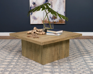 Table basse en bois de manguier en promotion avec finition vintage, mobilier de salon, table basse contemporaine en bois de noyer - Product Image 2