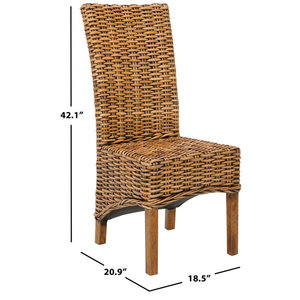 DreamCraft Lot de 2 chaises de salle à manger en rotin 18.5 ''H Coastal Farmhouse Sièges élégants Vietnam - Product Image 3