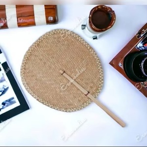 Ecowoodies Personalized Creative Summer Cooling Art Deco Hanging & Movable 4-Piece Bamboo and Raffia Woven Handmade <b>Craft</b> - Product Image 5