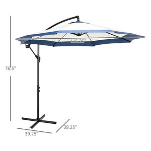 Ombrellone a braccio laterale blu navy da 3 metri con manovella, ideale per terrazze, giardini, piscine e ristoranti - Product Image 3