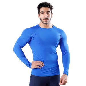 Camiseta de Compresión de Manga Larga para Hombre, Cuello Redondo, Color Azul Rey, Ajuste Delgado, para Gimnasio, Entrenamiento, Deportes y Actividades - Product Image 3