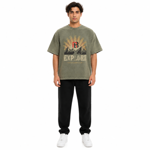 Camiseta Oversize 100% Algodón Estilo Boxy Lavada con Gráficos Streetwear para Hombre y Unisex, Marca Privada OEM, Ropa de Hombre Tallas Grandes - Product Image 1