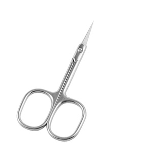 Tijeras de belleza de lujo, de acero inoxidable premium, con hojas rectas y puntas afiladas, mangos de plástico, para diestros, con borde decorativo para cejas - Product Image 6