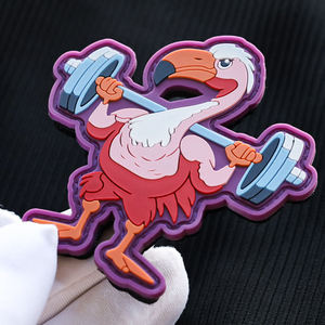 Patch en silicone rond à faible MOQ, style personnalisé, badge en PVC pour ceinture, accessoires de couture pour vêtements, fabricant en gros - Product Image 1