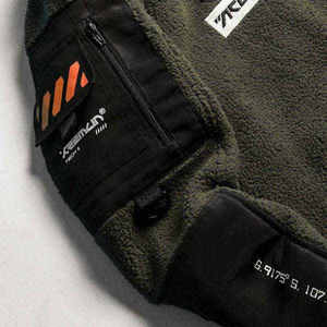 Tactical Techwear <b>Sherpa</b> Fleece <b>Jacket</b> <b>Men</b> Cyberpunk Streetwear Hooded Utility Cargo Coat Urban Outdoor Winter Warm Windbreaker - Product Image 6