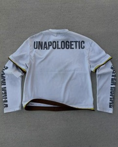 Camiseta Dover de Manga Larga, Estilo Urbano, con Estampado y Ribete en Contraste, para Hombre, Blanca, de Algodón Jersey, Cuello Redondo - Product Image 4