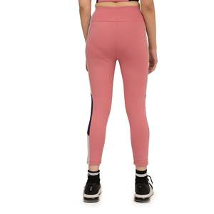 Leggings de yoga sans couture pour femmes avec logo personnalisé, couleur rose, effet color-block, respirants et extensibles, pour la gym et le style streetwear - Product Image 2