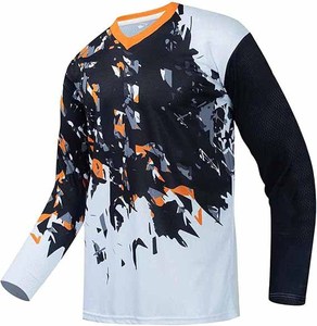 เสื้อเจอร์ซีย์ BMX คุณภาพสูงแบบสั่งทำพิเศษ ผ้าโพลีเอสเตอร์ สำหรับกีฬามอเตอร์ครอส แข่งรถ แขนยาว แห้งเร็ว ระบายอากาศได้ดี - Product Image 1