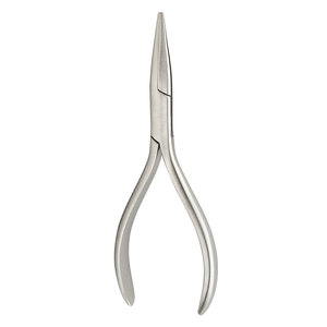 Pince plate à pointe fine Langbeck Premium, 140 mm, argentée, sans marquage CE, pointes lisses pour fils en acier inoxydable jusqu'à 0,7 mm, usage dentaire - Product Image 3