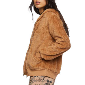 Chaqueta de Forro Polar con Cierre, Color Sólido, Forro Sherpa, Ropa Casual de Invierno, Corte Regular, Unisex - Product Image 6