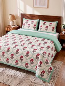 Sábanas King Size Hechas a Mano en India, 2 Fundas de Almohada Reversibles, Tela Suave Estampada, Decoración para el Hogar, Precio al por Mayor - Product Image 4