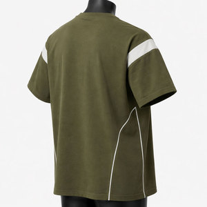 T-shirt sportif pour homme, vert olive, imprimé, respirant, séchage rapide, manches courtes, col rond, coupe classique, jersey tricoté, design uni - Product Image 4