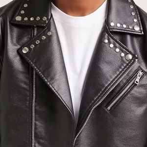 Créez votre propre logo, veste en toile et cuir streetwear d'hiver, fermeture éclair tendance, veste de haute qualité pour hommes, vêtements d'extérieur - Product Image 4