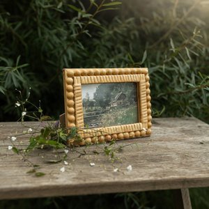 Handmade Rattan Photo <b>Frame</b> Natural Woven Cane With Wooden Beads <b>Picture</b> <b>Frame</b> Rustic Wooden Tabletop Home Decor Gift - Product Image 3