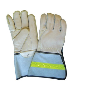 Leather Safety <b>Gloves</b> With Reflective Stripe Wrist Length <b>Thermal</b> Driver <b>Gloves</b> - Product Image 2