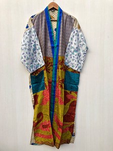 ชุดคลุมกิโมโนผ้าไหมยาวสวยงามสไตล์รีสอร์ท คอลเลคชั่นสำหรับผู้หญิง ชุดคลุมชายหาดสำหรับวันหยุดฤดูร้อน ชุดคลุมกิโมโนเซ็กซี่ - Product Image 3